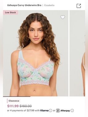 Cosabella Ushuaya Curvy Embroidered Longline Bralette